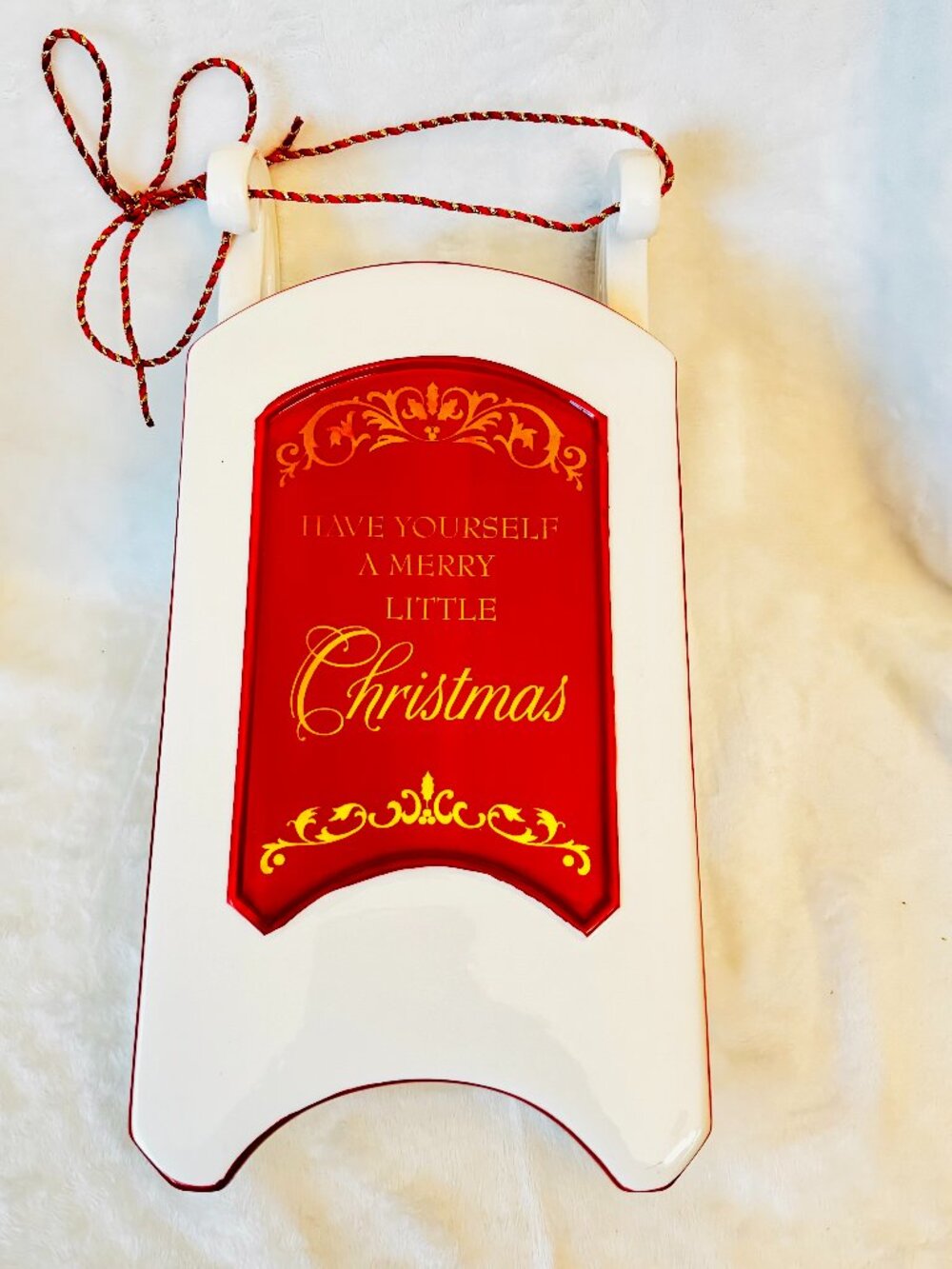 Grasslands Road Porcelain Sleigh Red Arch "Have Yourself a Merry Little Christma